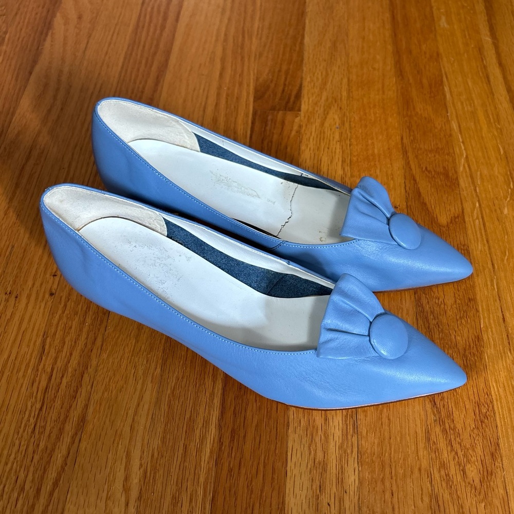 Elegant Blue Leather Women's Shoes